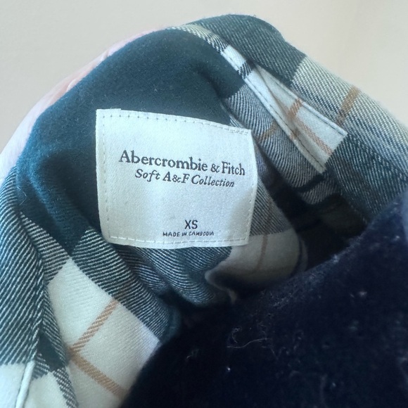 Abercrombie & Fitch Navy and White Plaid Shirt Jacket - Picture 3 of 3